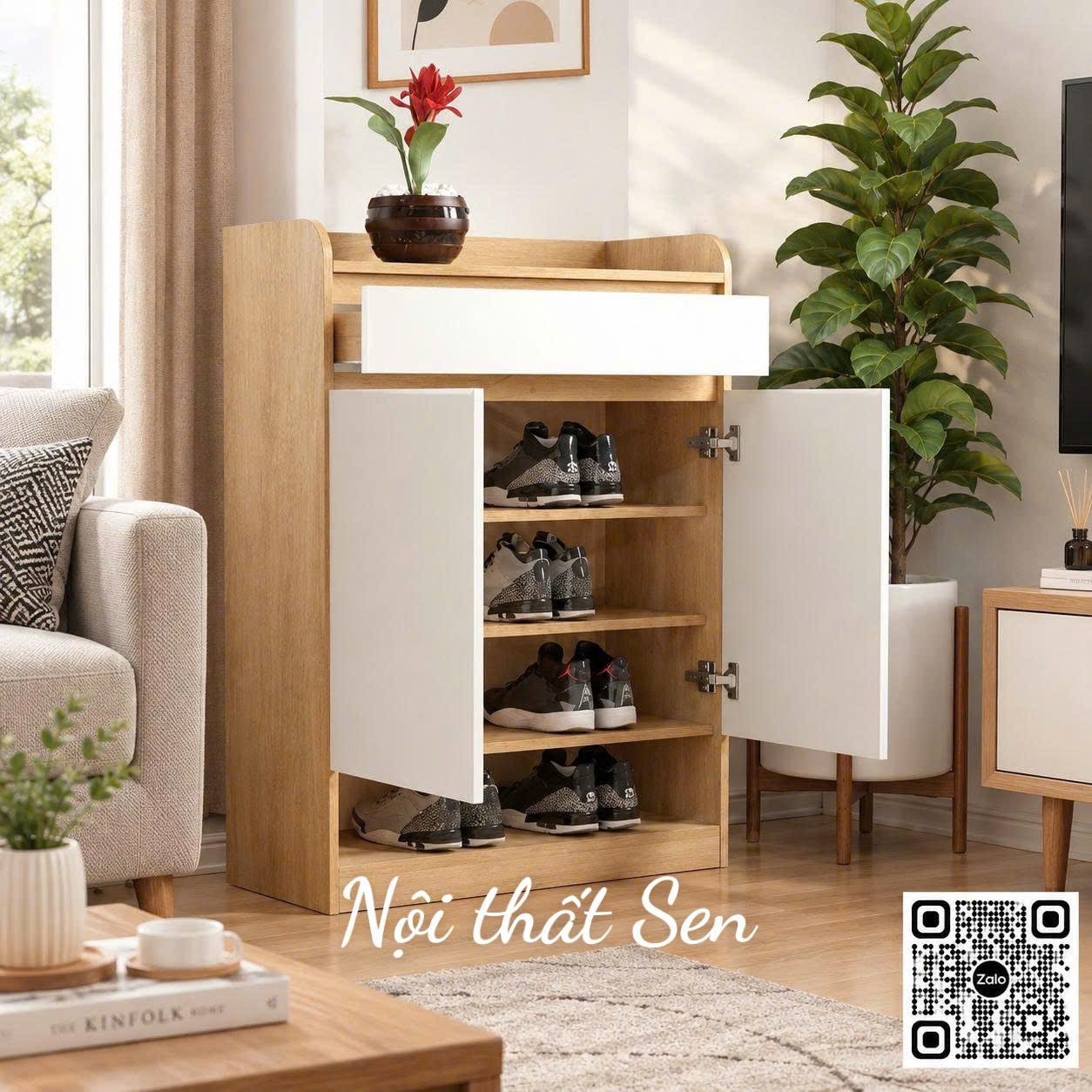 tủ giày 2 cánh 80cm -1