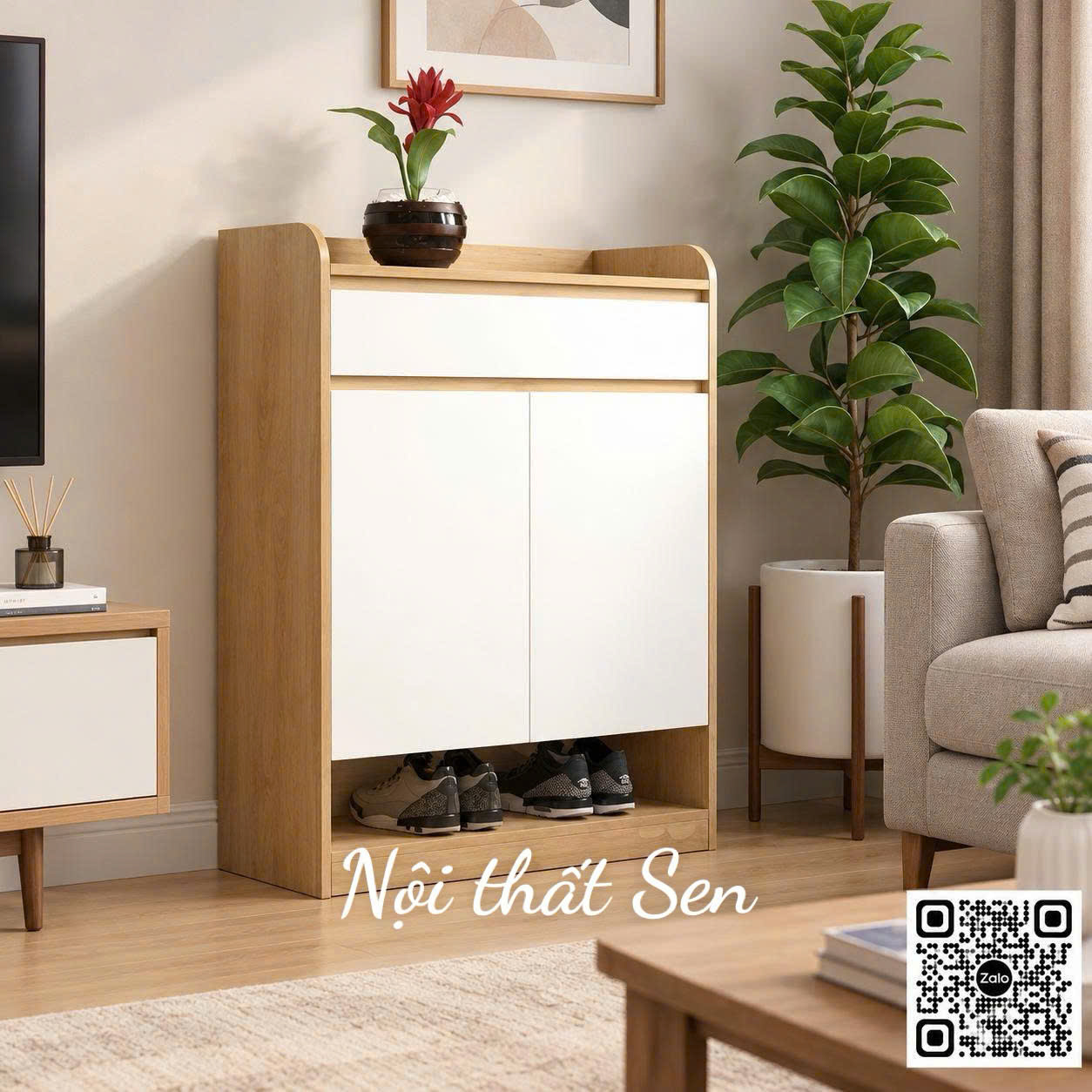 tủ giày 2 cánh 80cm -2
